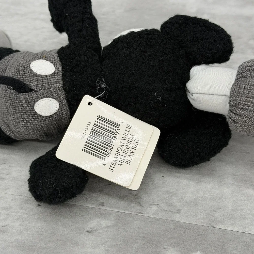 RARE DISNEYLAND TAG Mickey Mouse Steamboat Willie Millennium Plush Bean Bag NWT